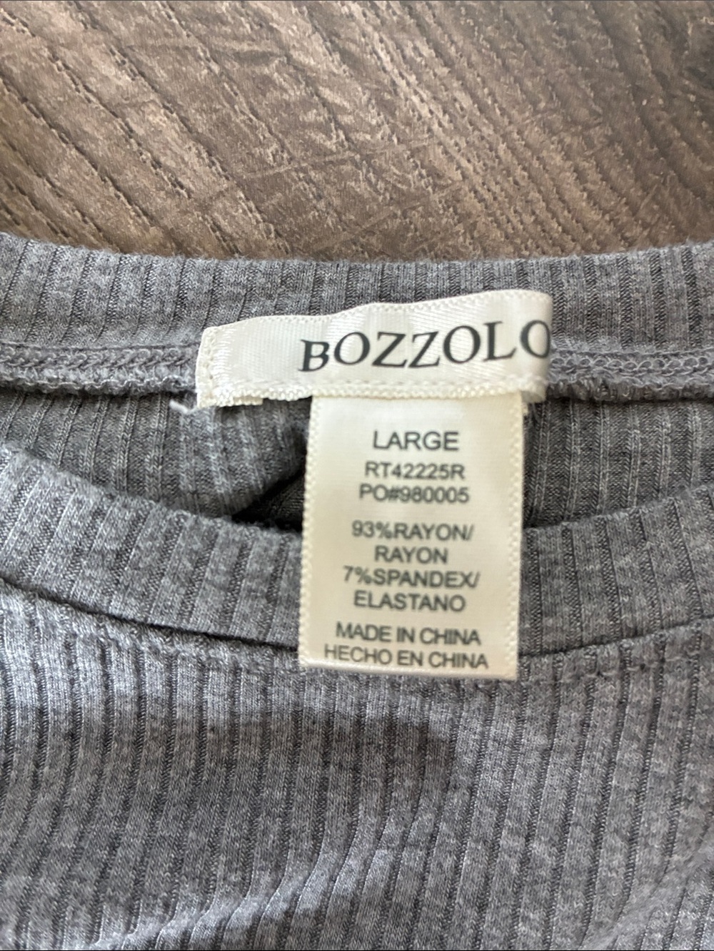 Bozzolo Gray Ribbed Short Sleeve Crop Top - Picture 4 of 4